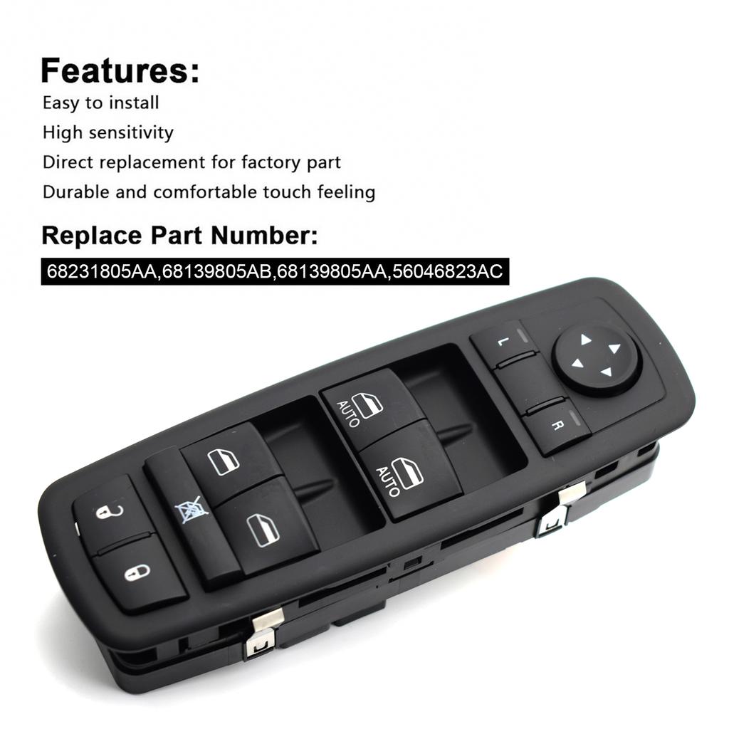 Front Left Power Master Window Switch For Dodge Journey Charger Chrysler 300 200 2011 2012 2013 2014 2015 2016 2017 68231805AA