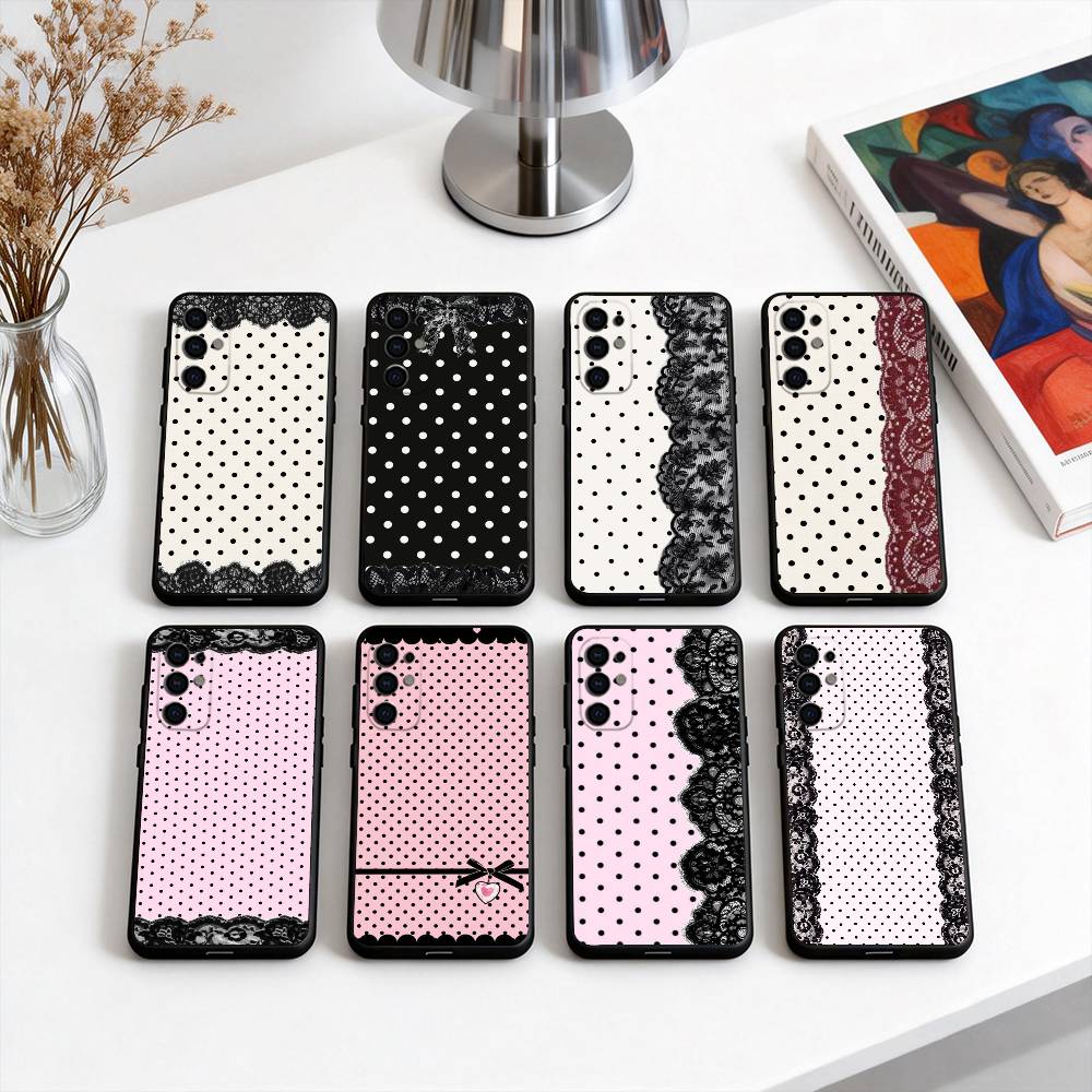 Чехол для телефона L-Lace в горошек, черный силиконовый, мягкий, для Samsung S25, S24, S21, S22, S23, S30, Ultra, S20, Plus, Fe, Lite