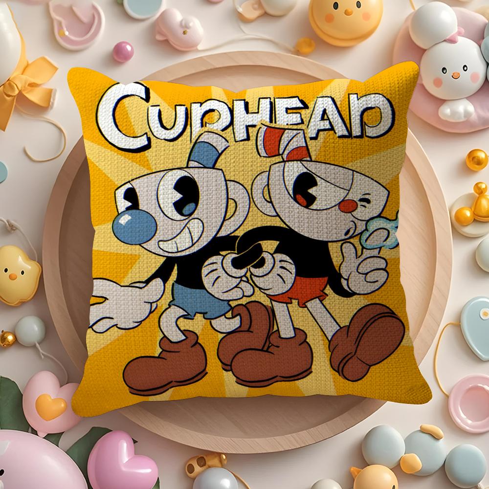 Ретро Классическая Игра C-Cuphead Милый Арт Наволочка Диван Гостиная Спальня Изголовье Спинка Подушка Квадратная Подушка