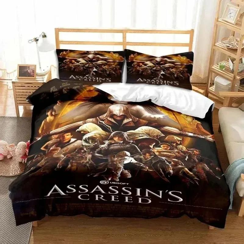 Новый Игровой Набор Постельного Белья A-Assassin S Creed Арт Комплект Пододеяльника для Геймера Взрослых Мальчиков Спальня Односпальный Двуспальный King Size Одеяло Подарок Мальчикам