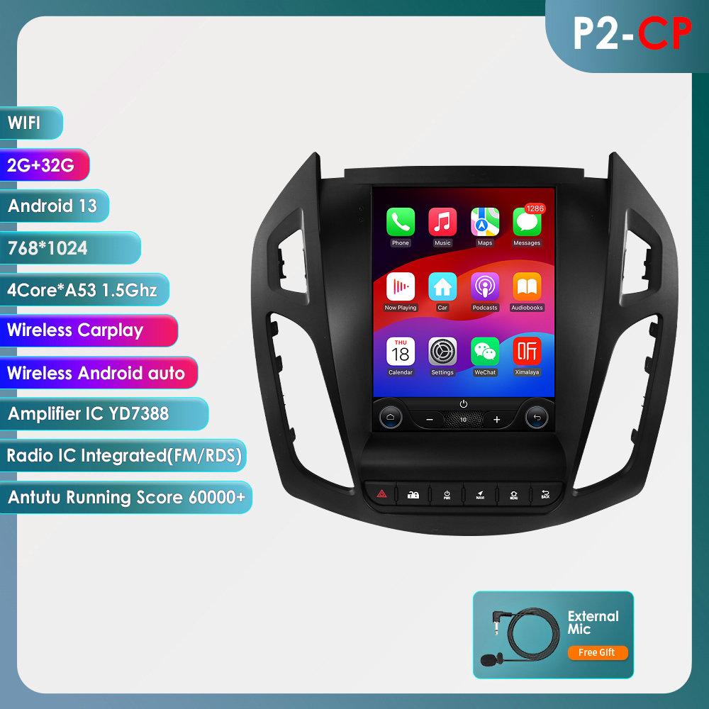 9.7'' Android 13 Car Radio For FORD Transit / Tourneo Connect 2013-2018 Car Multimedia Video 4G 2din wireless Carplay 360Camera