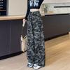 Camouflage Wide Leg Pants for Women Spring and Autumn Jeans High Waisted Casual Pants