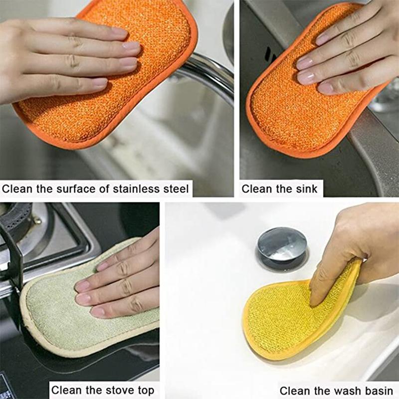 1/3/5/10 Pcs Kitchen Cleaning Sponge for Dish Non-Scratch Microfiber Sponge Scrubber Kitchen Home Cleaning Pot Pan Dish Washer Sponge