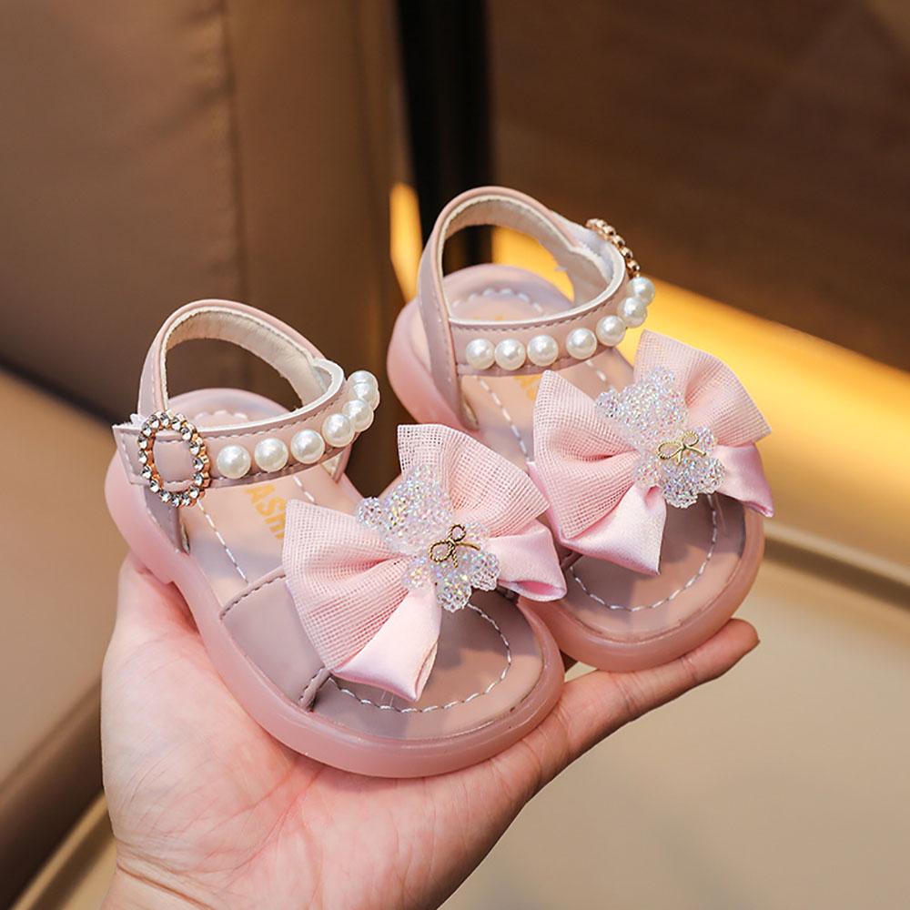Summer Princess Sandals For Baby Girls Cute Bear Bow Fashion Toddler Shoes Soft-soled Breathable Casual Shoes For Infant Baby