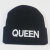 Autumn and Winter Popular European and American styles for men and women KING QUEEN Embroidered Knit Hat Couple's woolen hat Beanie winter hat