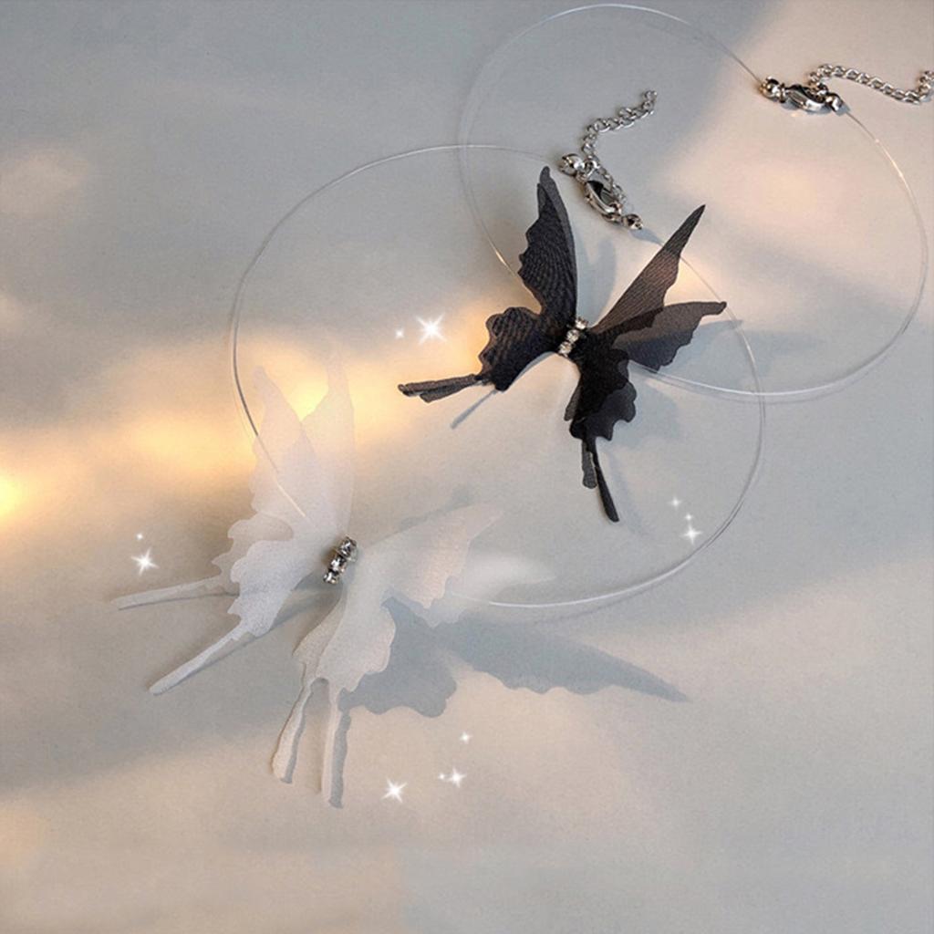 Стильная цепочка на ключицу с невидимым замком из лески, ожерелье-воротник в форме бабочки для женщин и девочек