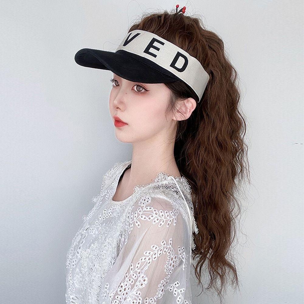 Термостойкая искусственная волокнистая шапка для волос, длинный волнистый конский хвост, солнцезащитная шапка, козырек от солнца, кепка-бейсболка с париком