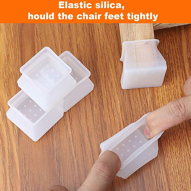 8/16Pcs Anti-slip Chair Leg Caps Silicone Table Cover Feet Pads Floor Protectors Furniture Accessories