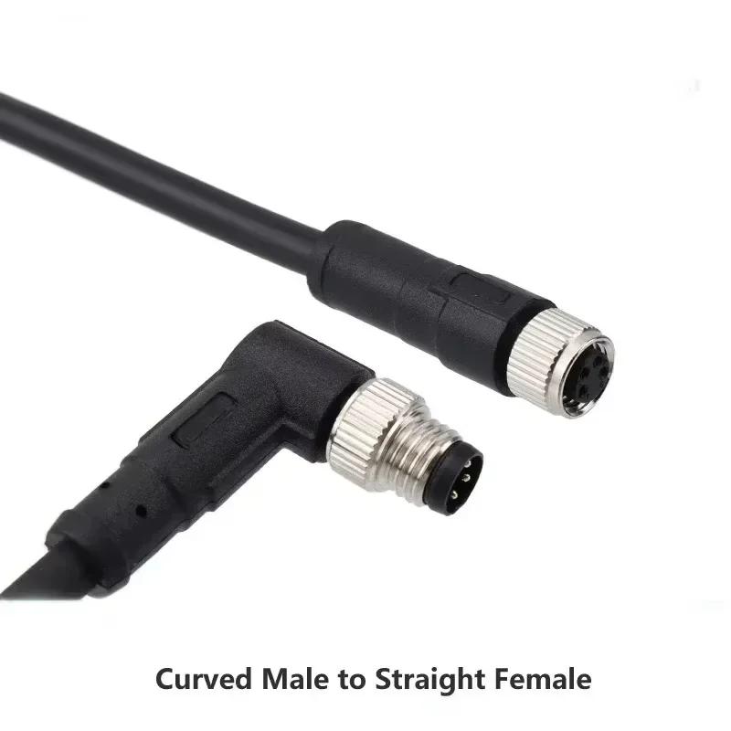 M8 10M PUR/PVC Unshield Cable 3Pin 4 5 6Pin 8Pin Waterproof Aviation Connector Male To Female Straight To Curved Power Adapter