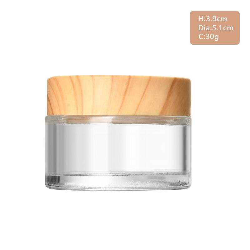 Мини-стеклянная банка для косметики, подкладка под наполнение, крышка под дерево, флакон, крем для лица, помада, контейнер для хранения, глазурь, многоразовый