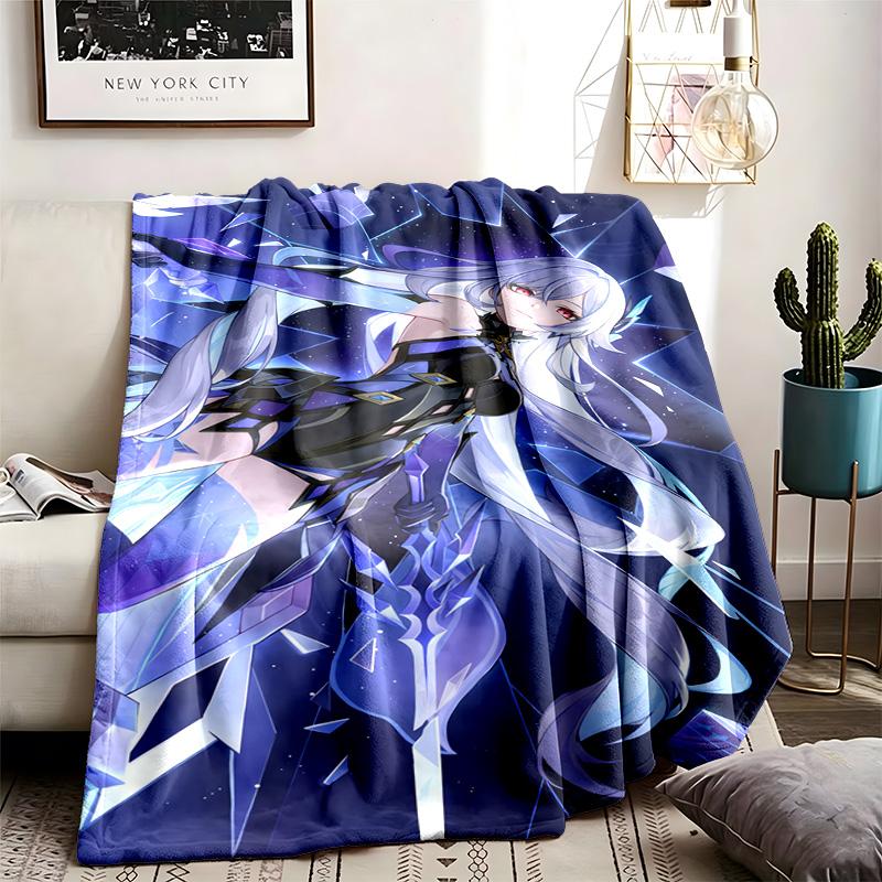 Genshin Impact Theme Blanket Suitable For The Sofa Camping And Travel Made Of Soft Flannel Material An Ideal Gift For Occasions Such As Birthday