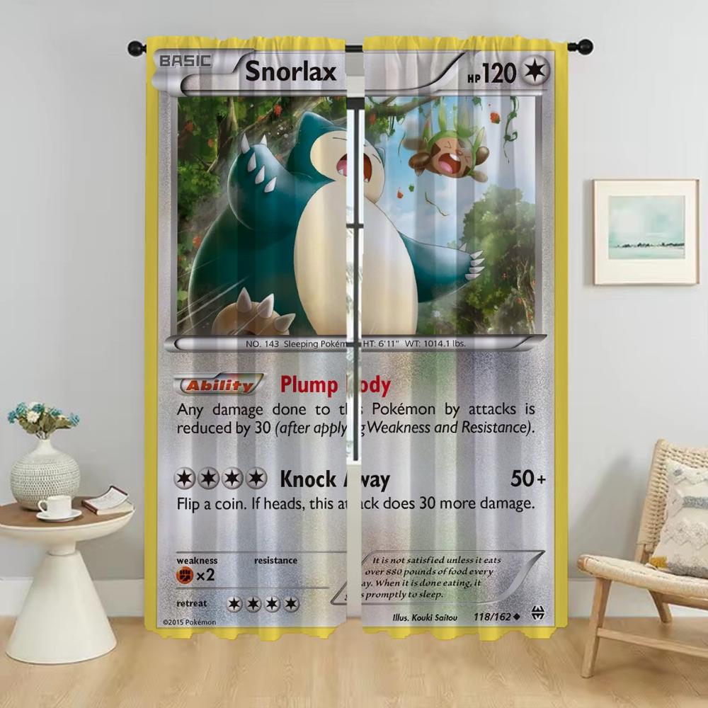 Плотные шторы для комнаты 2 панели P-pokemones Противомоскитные шторы Разделительные шторы для домашнего интерьера Тюль для спальни Гостиная