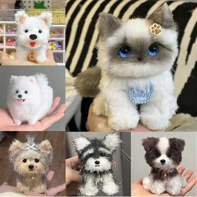 Плюшевая скручивающаяся палочка Маленькая кошка собака Ручная работа Скручивающаяся палочка Котенок Кукла Игрушка Новый DIY Материал Пакет