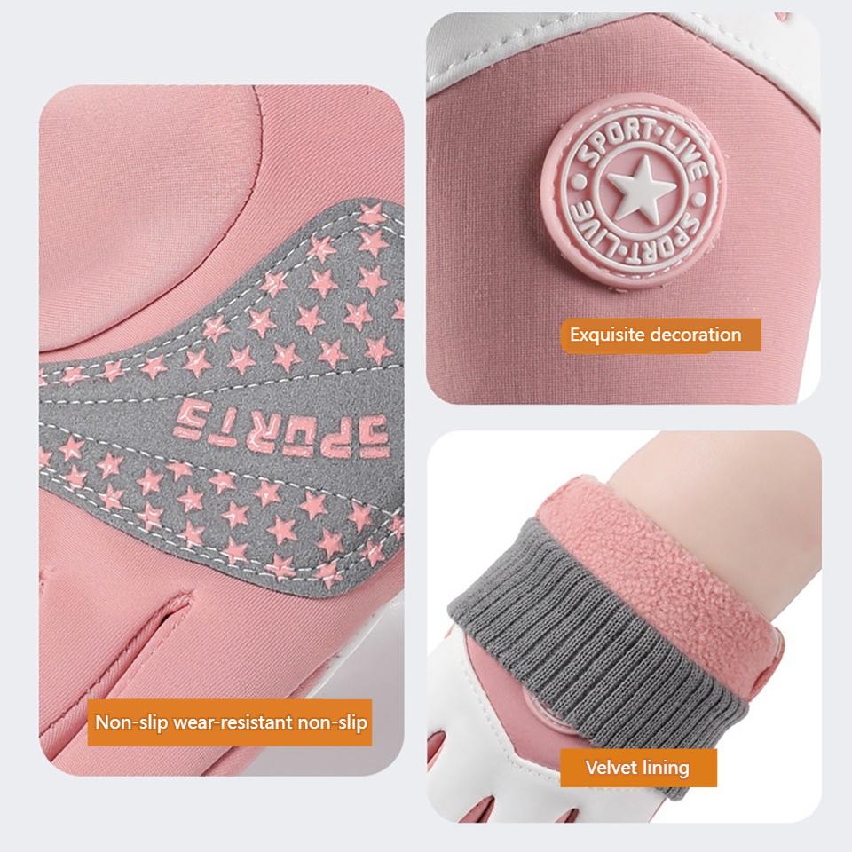 Children's Winter Warm Waterproof Ski Gloves - Windproof Thermal Touch Screen Outdoor Play Snow Cycling Gloves for Boys Girls