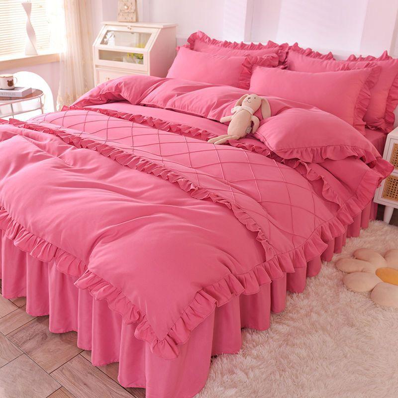 Кружевной постельный подзор из четырех частей, европейская атмосфера, простое одеяло, покрывало, простыня, постельное белье