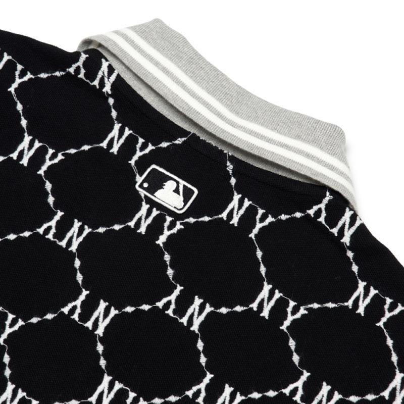 Новая мужская рубашка-поло с логотипом MLB, черная 3LPQM3023-50BKS