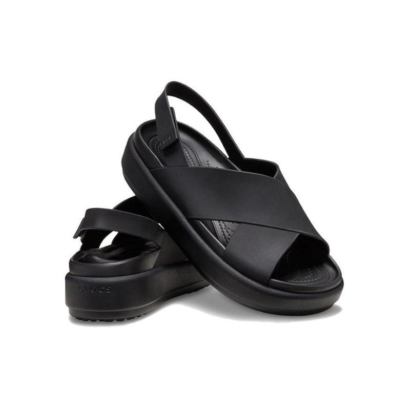 Crocs Minimal Casual Outdoor Breathable Single Strap Sandals Women Black 209407-060