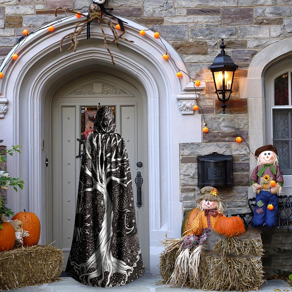 1 шт., Богиня викингов в скандинавском стиле, цепкое древо жизни, солнце и луна, черно-белая звезда, халат с капюшоном, плащ, шаль, косплей для взрослых, мужчин, женщин, вечеринка