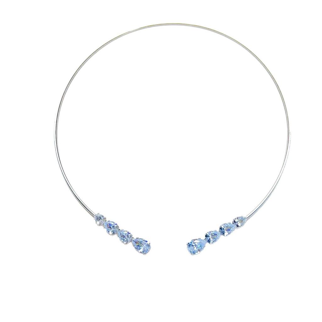 Регулируемое женское медное колье-чокер с цирконом в форме капли