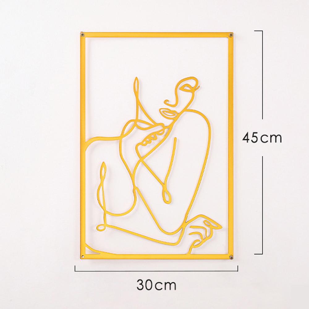 Metal Wall Painting Iron Wall Hanging Decoration Nordic Woman Silhouette Home Decor Macrame Wall Ledges Living Room Decor Gift
