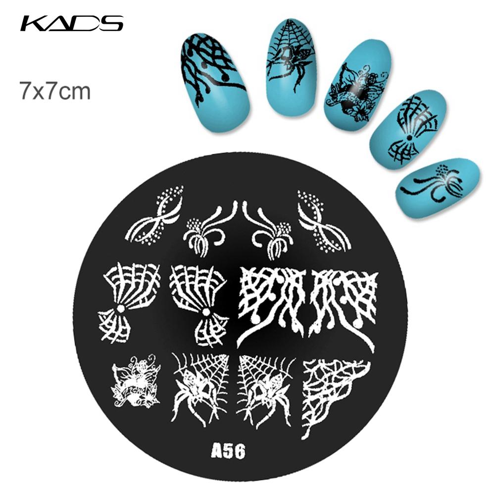 kads 1PC Round Stainless Steel Nail Art Nail Stamping Plates Manicure Stamp DIY for Nail Templates Classic Series Tools