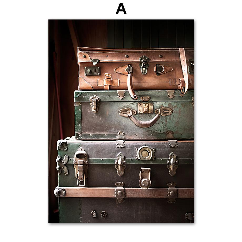 Сушеный лист цветы лука птицы трава закат чемоданы настенная живопись печать холст живопись скандинавский плакат Декор фотографии гостиная