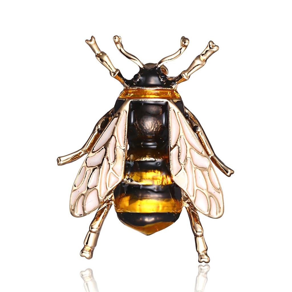 Rinhoo Vintage Green Rhinestone Bee Brooches For Women Luxury Zircon Bee Insect Metal Pins Exquisite Animal Corsage Jewelry Gift