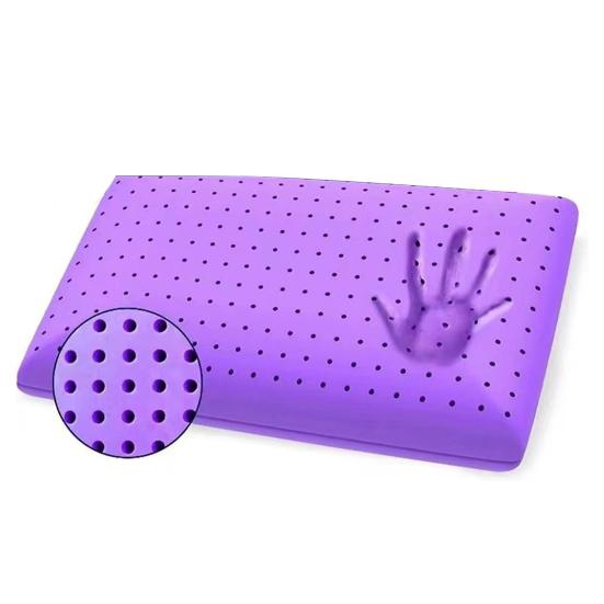 Охлаждающая подушка для сна с эффектом памяти, вентилируемая, лавандовая, для сна на спине и боку