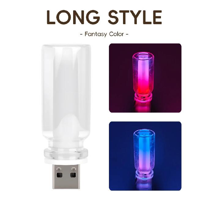 Car USB LED Rainbow Color Atmosphere Light LED Filament Lamp Portable Lighting Plug and Play Decorative Atmosphere Light