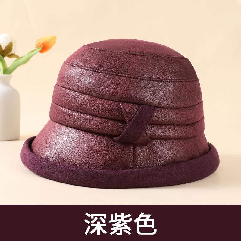 Мамина шляпа женская осень и зима новая шляпа-ведро для среднего пожилого человека модная шляпа для пожилого человека бабушки пожилой женщины шляпа-котелок теплая