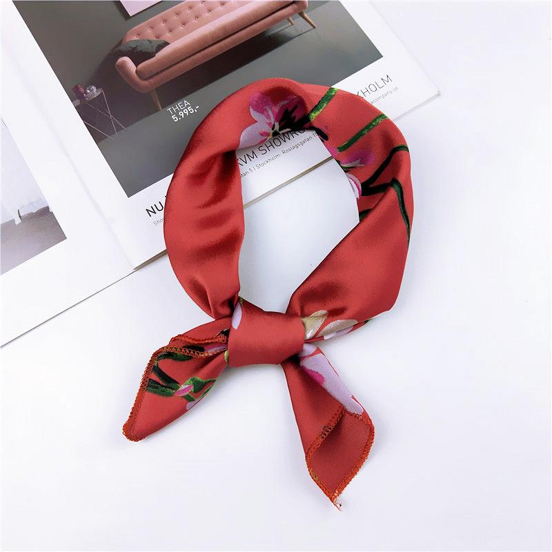 50 Spring/Summer New Small Scarf Small Square Scarf Women'S Professional Decoration Printed Professional Fashion Scarf