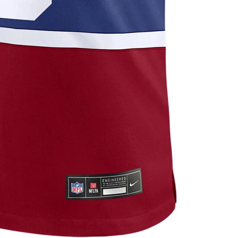 Nike X НФЛ Дэниел Джонс Нью-Йорк Джайентс Буквенно-цифровой принт Цветовой блок V-образный вырез Футболка с коротким рукавом Мужские топы Красный 67NM0AAL8IF-007