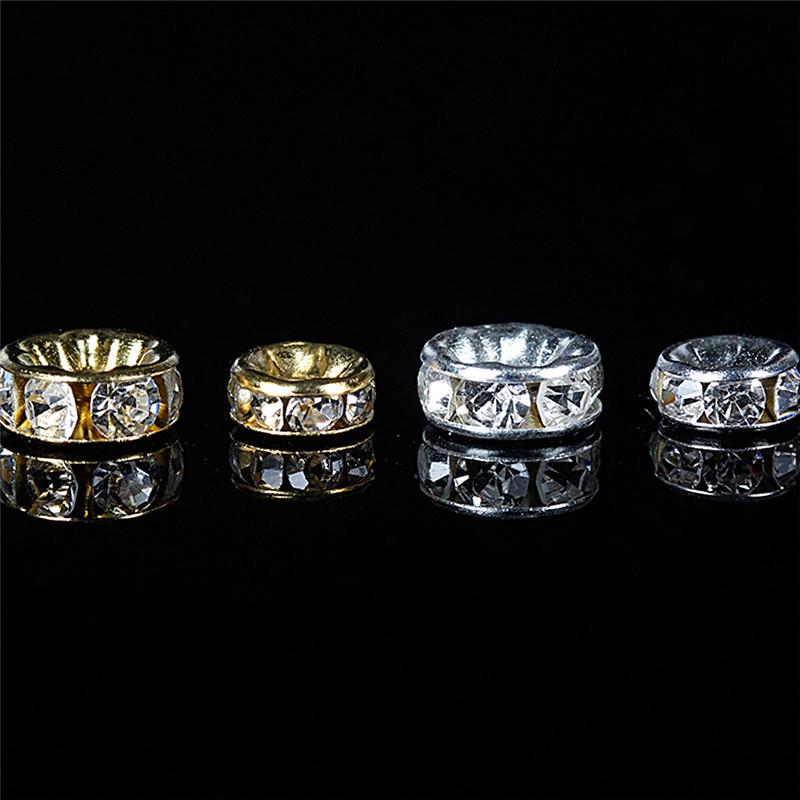 40/80 шт. 6/8 мм горный хрусталь хрустальные бусины-разделители для ювелирных изделий DIY браслет ожерелье изготовление