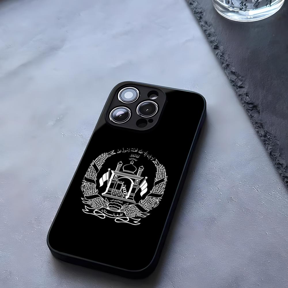Чехол для телефона Афганистан Афганский Флаг Закаленное Стекло Для IPhone 17 13 14 16 12 15 11 Pro Max Plus Mini X XR SE2020 Coque
