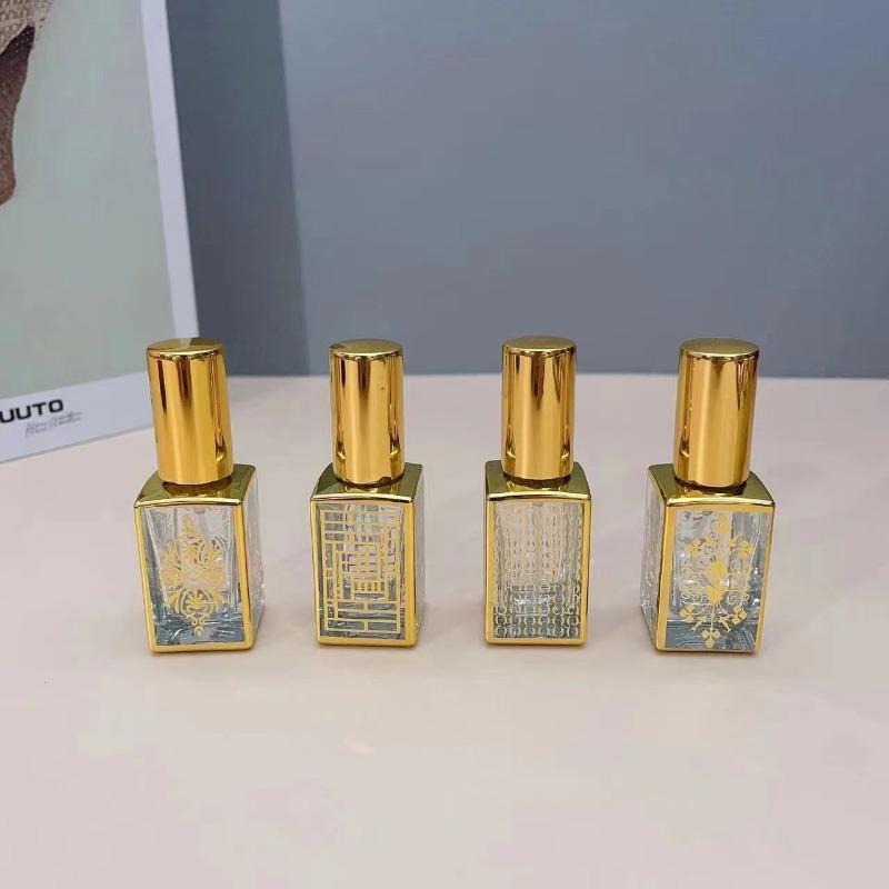 2 шт./набор Случайный узор Роскошный Золотой Роликовый флакон для эфирных масел Многоразовый Флакон для духов Стеклянный Ролик Флакон для эфирных масел Контейнер для косметики