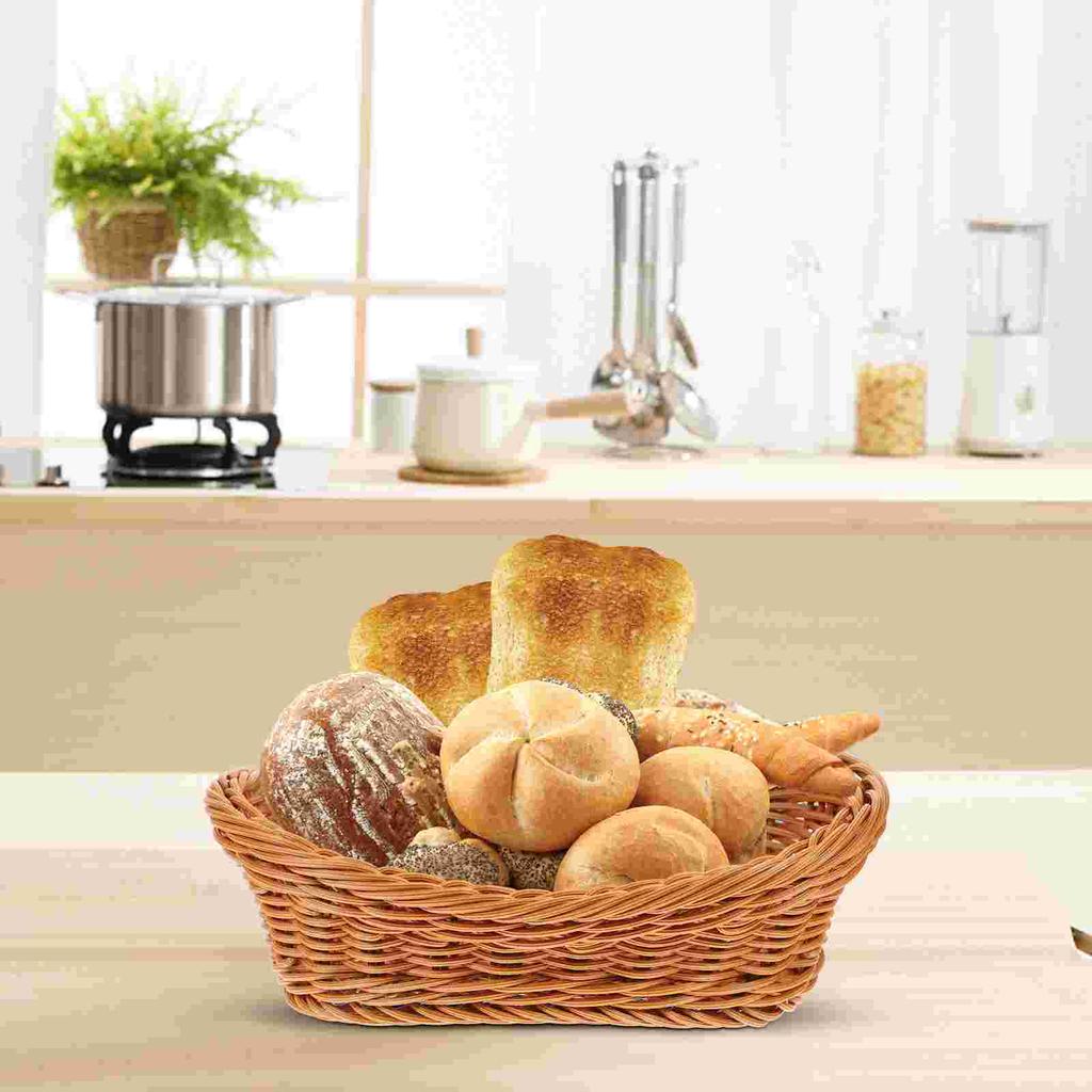 Plastic Woven Fruit Basket Tabletop Snacks Serving Bread Container Household Dessert Tray Mexican Candy Veggie Organizer