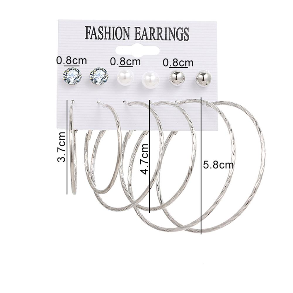 Women Oversized Round Hoop Earrings Set Vintage Gold Color Circle Earrings Fashion Statement Earrings Bohemian Jewelry