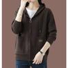 Women's Hooded Zipper Cardigan: 2025 Spring/Autumn Korean Style Casual Knit Sweater