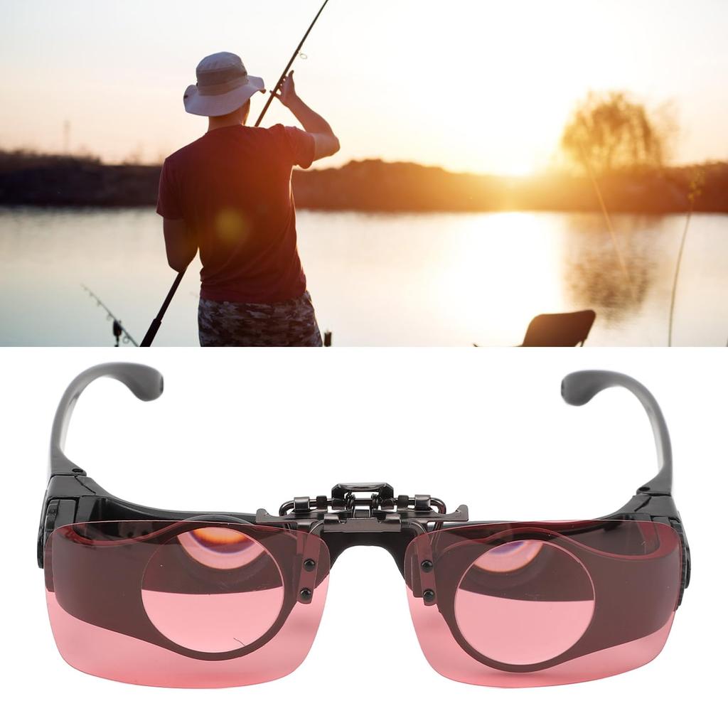 Fishing 8x CPL HD wide nose bridge ergonomic includes carrying binoculars, magnification, hands-free adjustable, triple-color filter, lens, 85°