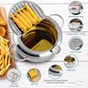Mini Deep Fryer, Japanese Frying Pot, Stove Top Deep Fryer Pot, Frying Pot with Basket, with Lid, Temperature Gauge,