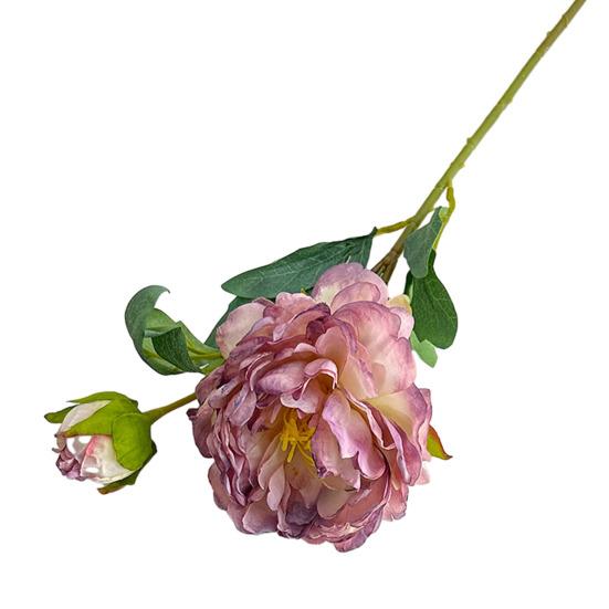 24" Artificial Peonies Flowers Faux Silk Peony Flower Fake Long Stem for Vase Floral Arrangement