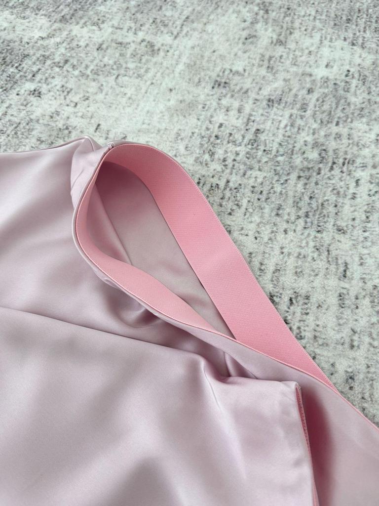 Летняя юбка-трапеция с высокой талией из атласа 2024 года для женщин