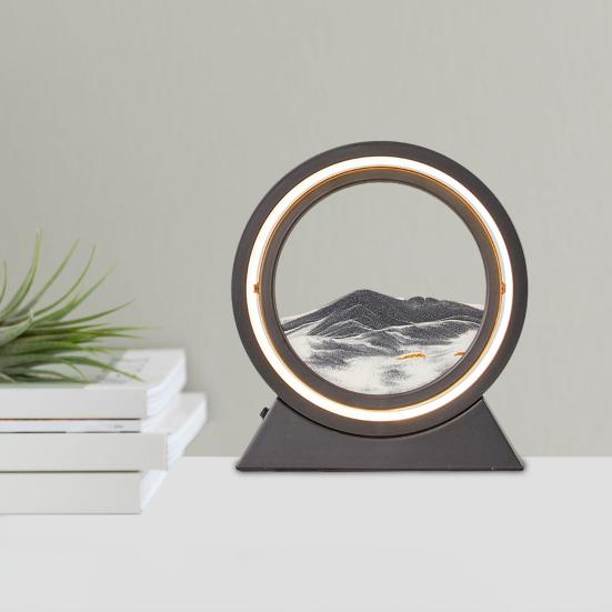 Yousheng Moving Sand Art Настольная лампа Quicksand Picture 3D Deep Sea Sandscape in Motion Flowing Sand Painting LED Light Home Office Desktop Decoration