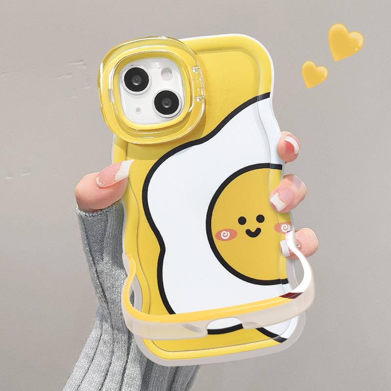 Ins Яйца Помидоры Подходит для Iphone16 Apple Phone Чехол 15 Милый Ниша 14 Двойная Подставка 13 Пара X