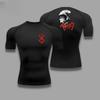 For Men Summer Athletic Compression T-Shirt Breathable Quick-Dry High-Elasticity Short Sleeve Tee with Bold Griffith Graphic Gym