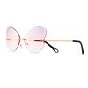 Butterfly Frameless Gradual Change Sunglasses Women Travel Street Shot Fresh And Sweet Decorative Sunglasses