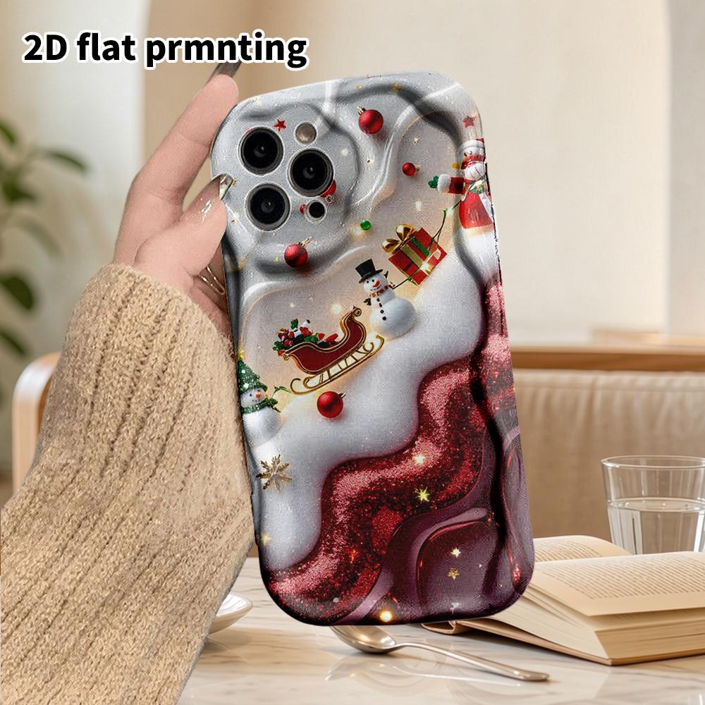 Phone Case: 2D flat design suitable for iPhone 18 17 16 15 14 13 Pro protective case, couple style, Christmas theme, Christmas and Halloween gifts
