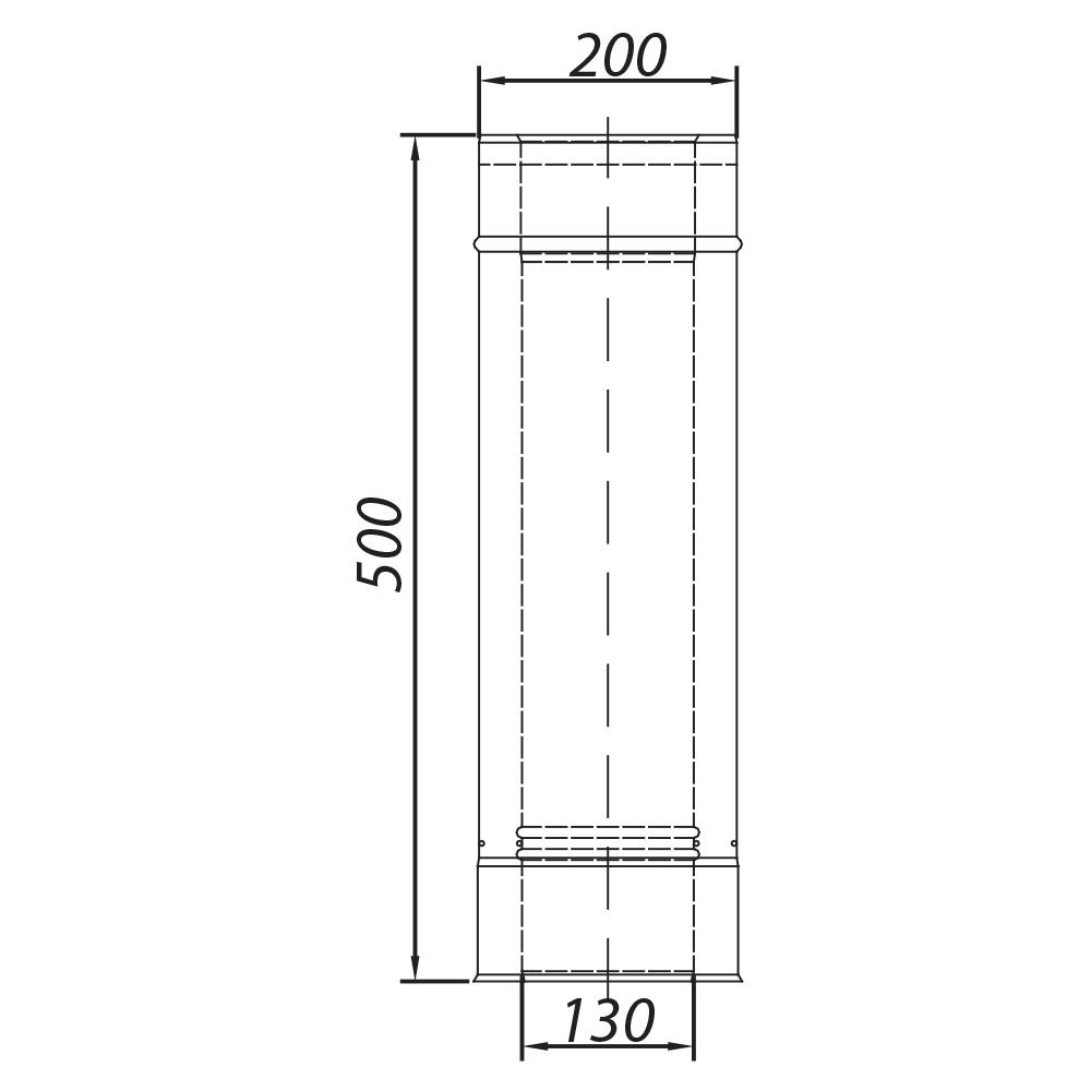 ADAM GAS Pipe fi 130/200 0.5m
