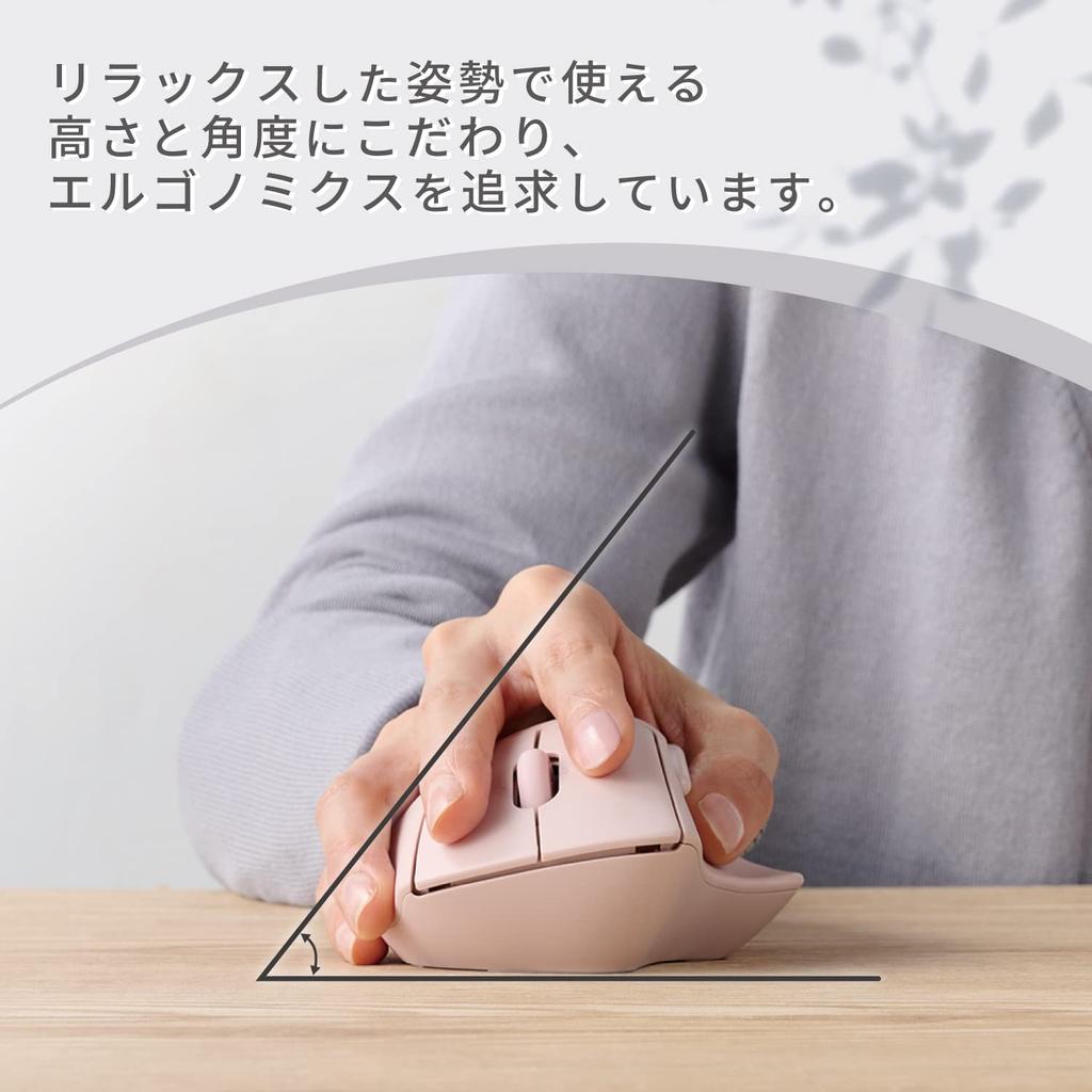 ELECOM Wireless Mouse SHELLPHA 5 Buttons Tilt Mouse, Bluetooth, Quiet, Antibacterial, + Wheel, Pink, M-SH30BBSKPN