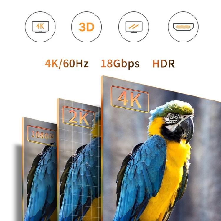 Кабель HDMI 2.0 4K@60Hz 18 Гбит/с с позолоченными разъемами для компьютера, телевизора, проекторов, игровых устройств